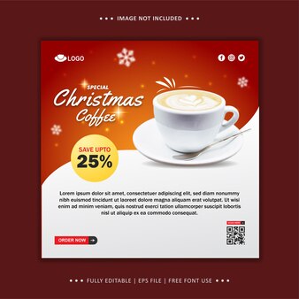 Christmas drink menu flyer social media post template