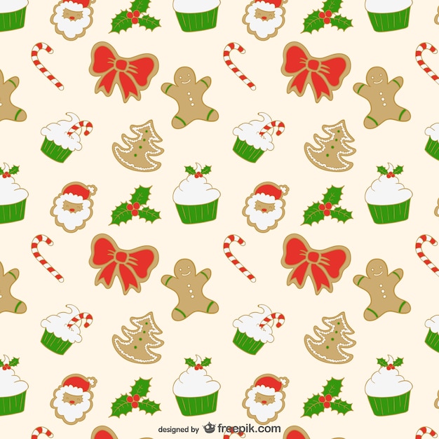 Vettore gratuito christmas pattern modificabile