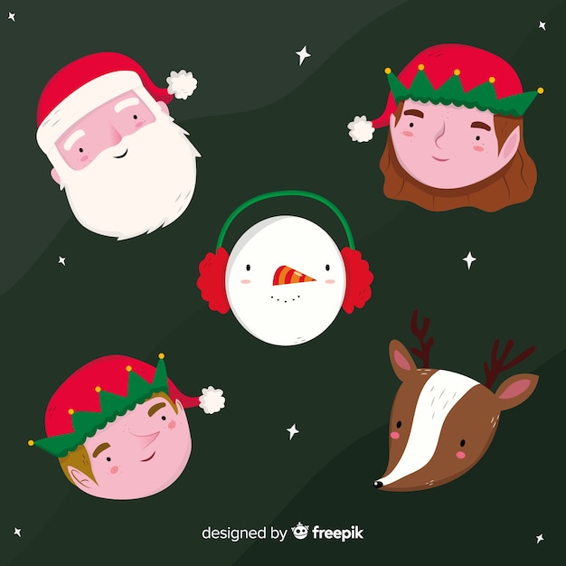 Free vector christmas element collection in flat design