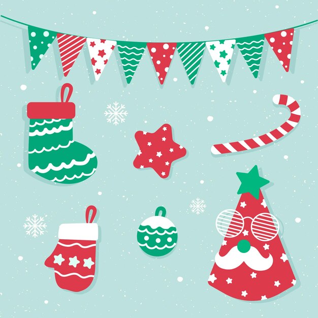 Free vector christmas element collection