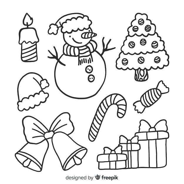 Бесплатное векторное изображение Коллекция рождественских элементов