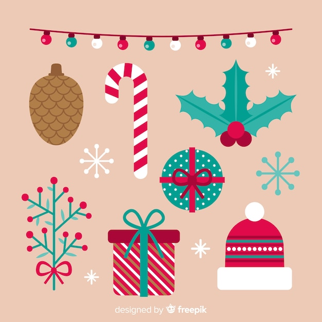 Free vector christmas element collection