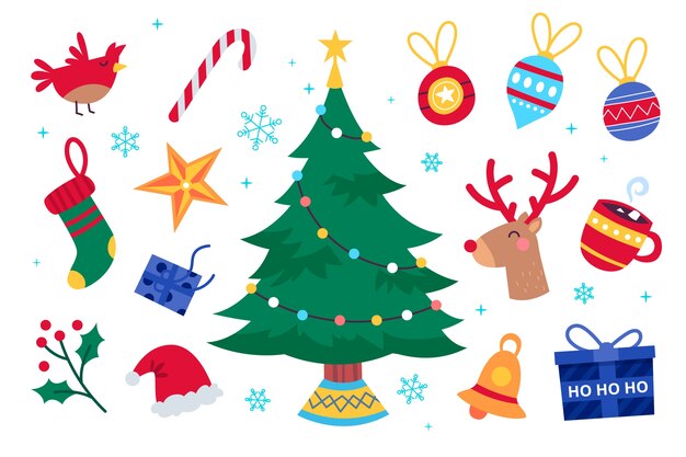 Free Vector christmas element collection