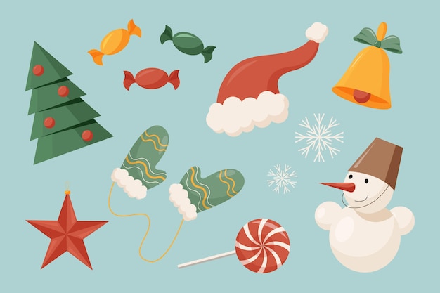 Free vector christmas element pack