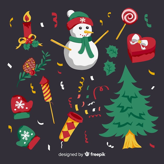 Free vector christmas elements collection