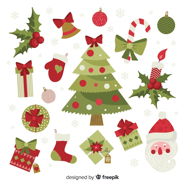 Free vector christmas elements collection