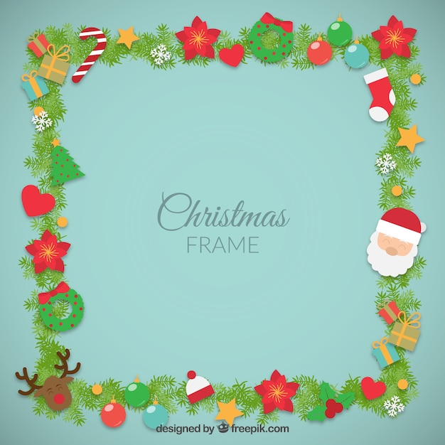 Free vector christmas elements frame