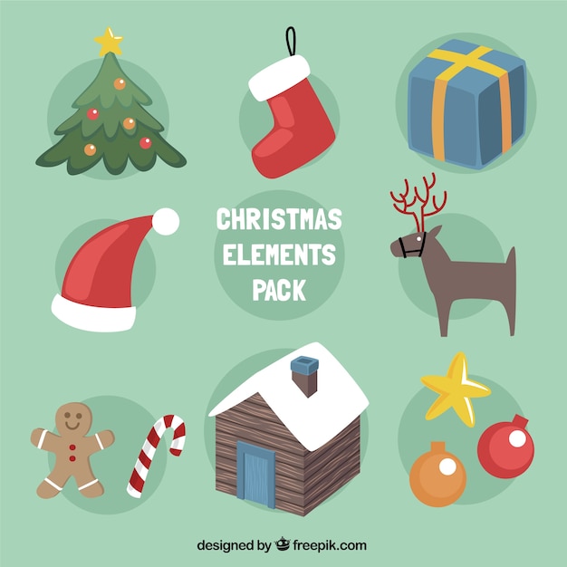 Free vector christmas elements pack