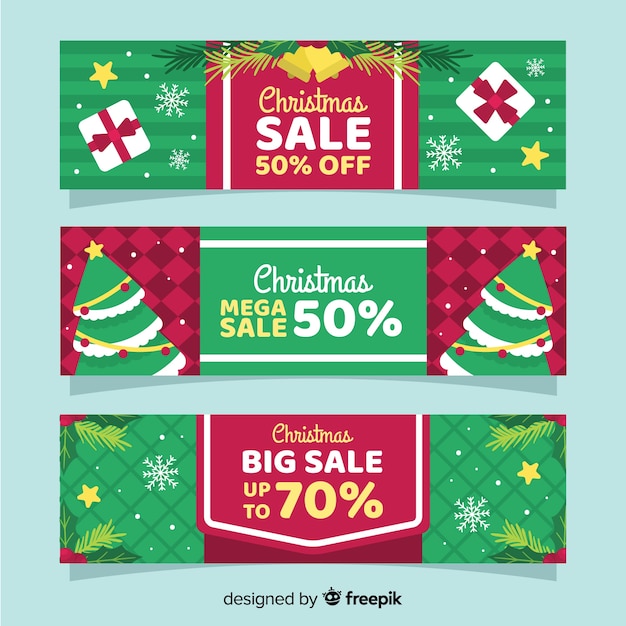 Christmas elements sale banner