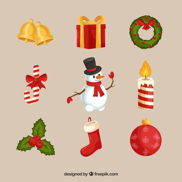 Christmas elements with cute style