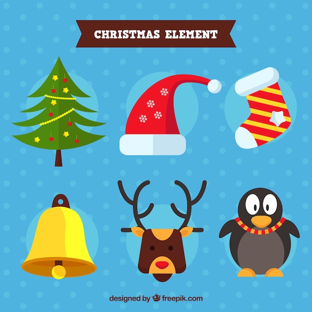 Christmas elements with funny style