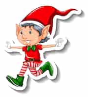 Free vector christmas elf cartoon character