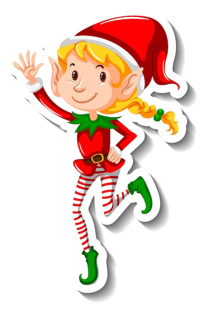 Free vector christmas elf cartoon character