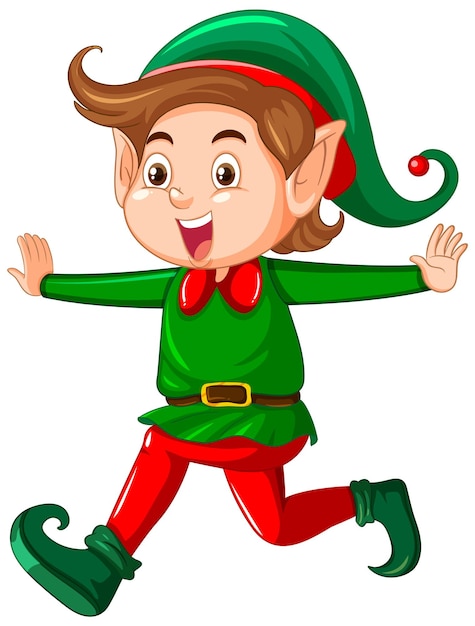 Christmas elf dancing cartoon character