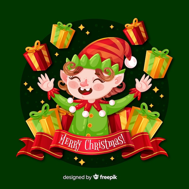 Free vector christmas elf