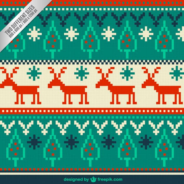 Free vector christmas embroidery background