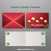Бесплатное векторное изображение Рождественский конверт шаблон с блесна