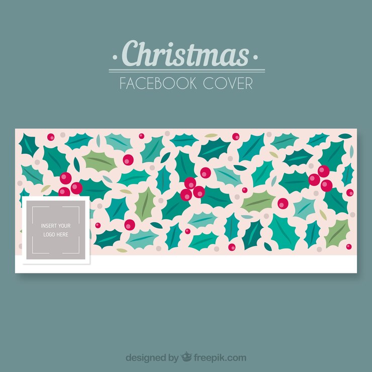 Free Vector christmas facebook cover with decorations
