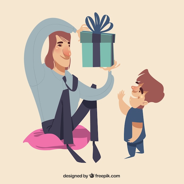 Бесплатное векторное изображение Концепция рождественской семьи