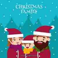 Free vector christmas family illustration