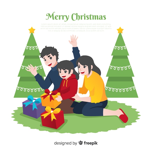 Christmas family scene background