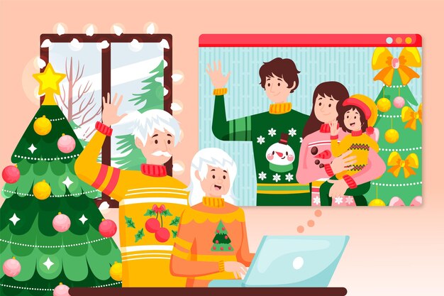Christmas family videocall