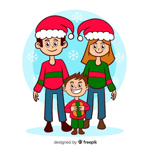 Free vector christmas family