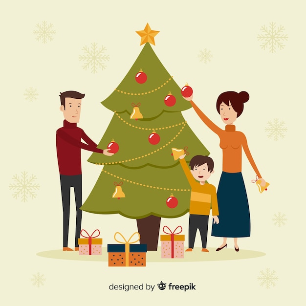Бесплатное векторное изображение Рождественская семья