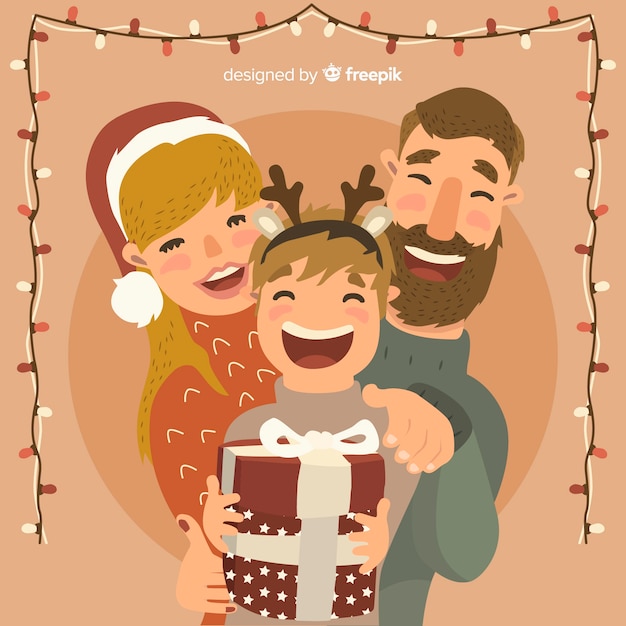 Free vector christmas family