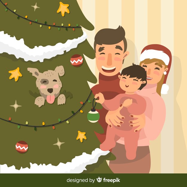 Free vector christmas family