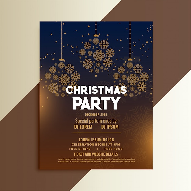 Free vector christmas festival flyer design