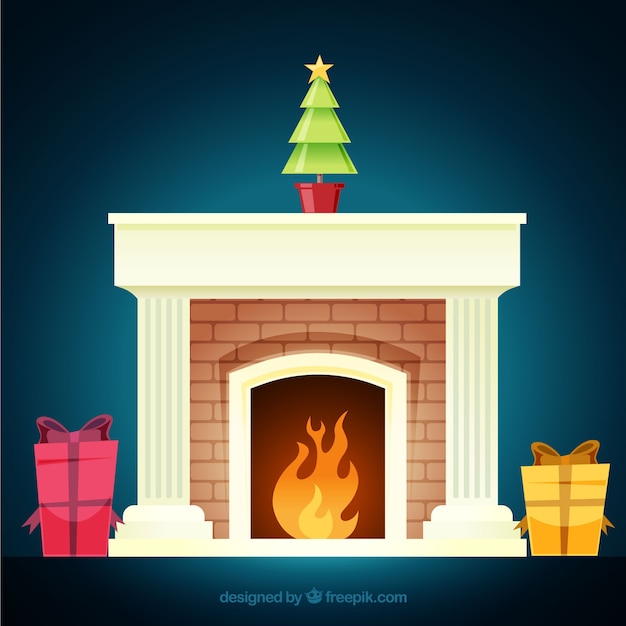 Christmas fireplace background