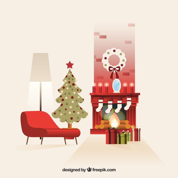 Christmas fireplace background