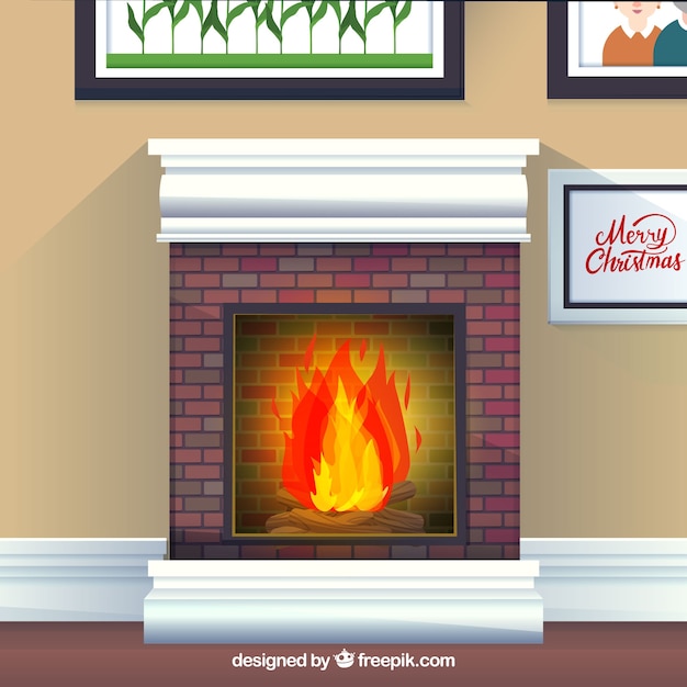 Christmas fireplace background