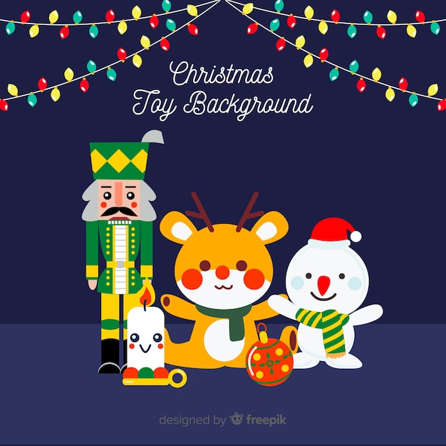 Christmas flat toys background