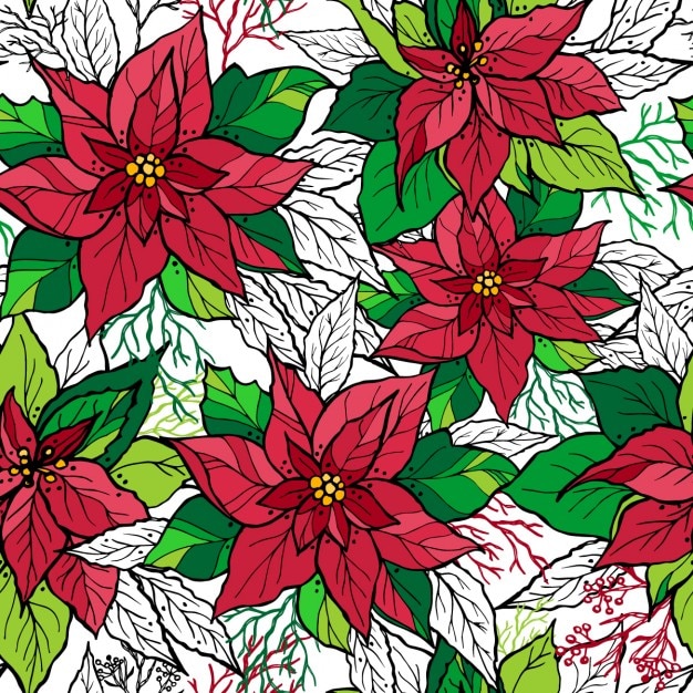 Poinsettias бесшовные модели украшения