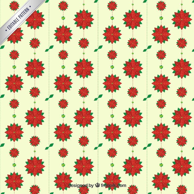 Free vector christmas floral pattern