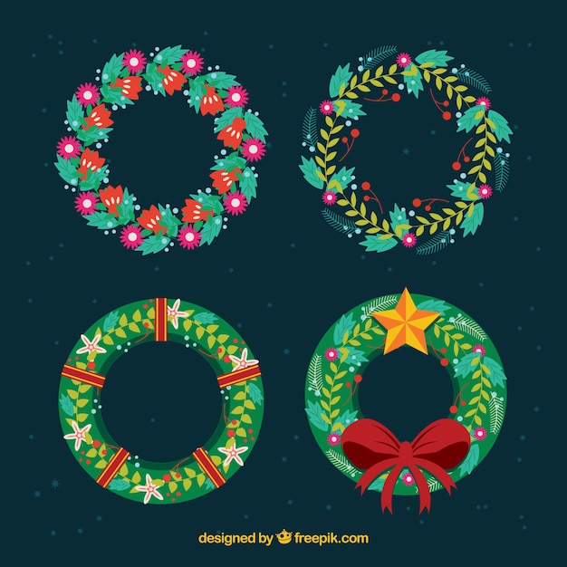 Christmas floral wreath pack