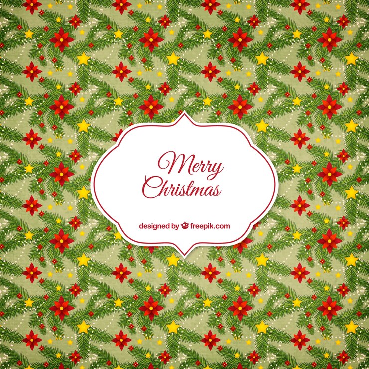 मुफ़्त वेक्टर christmas flower with leaves pattern 