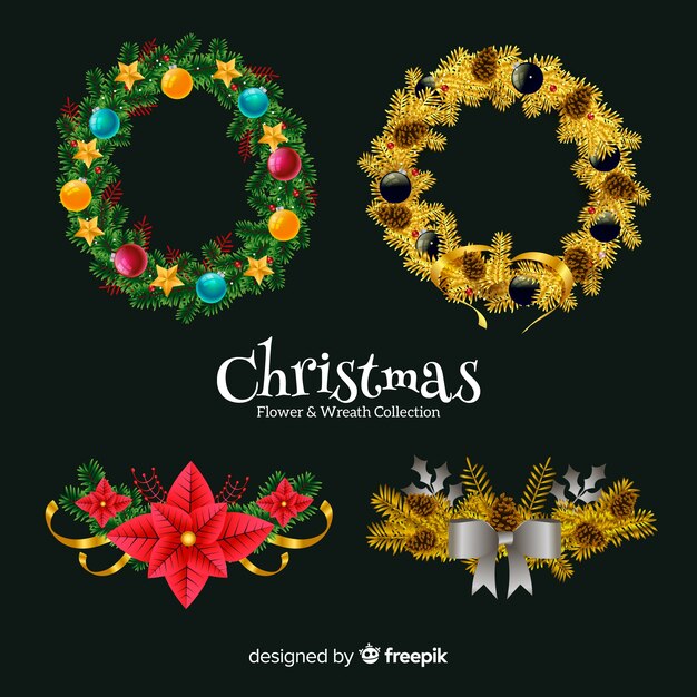 Christmas flower and wreath collection