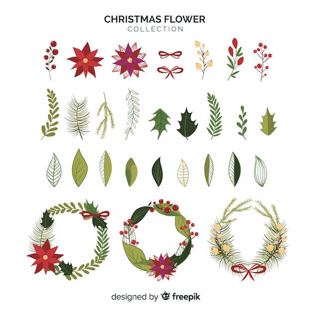 Christmas flowers and wreaths