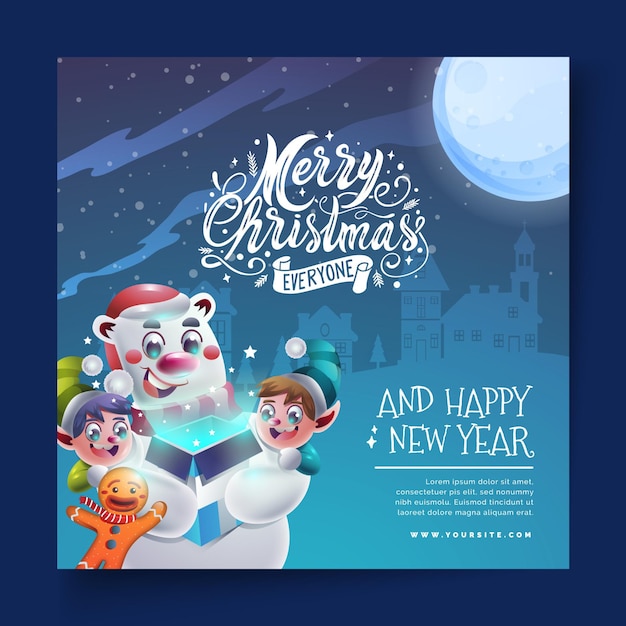 Free vector christmas flyer square