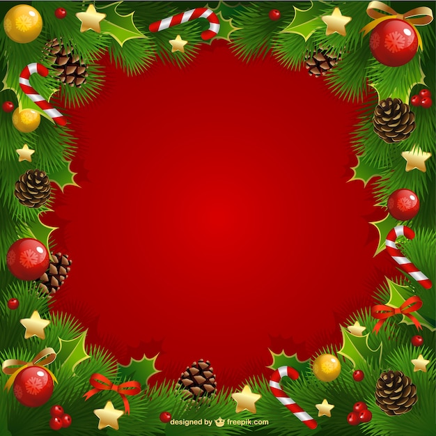 Christmas frame with mistletoe