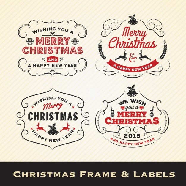 Free vector christmas frames and labels collection