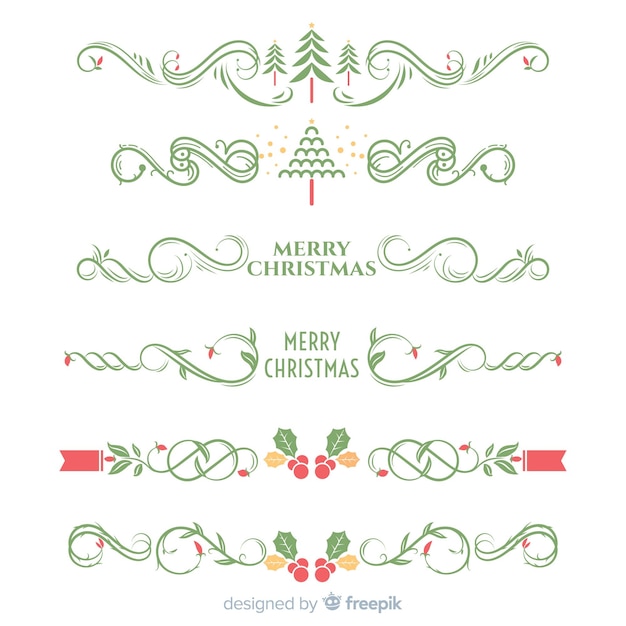 Free vector christmas garland ornament collection