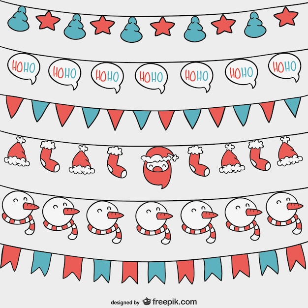 Free vector christmas garlands set