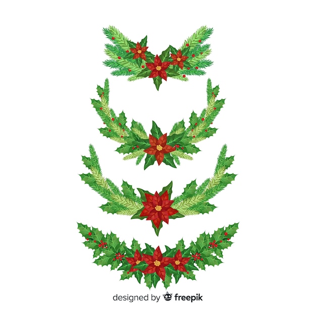 Free vector christmas garlands set