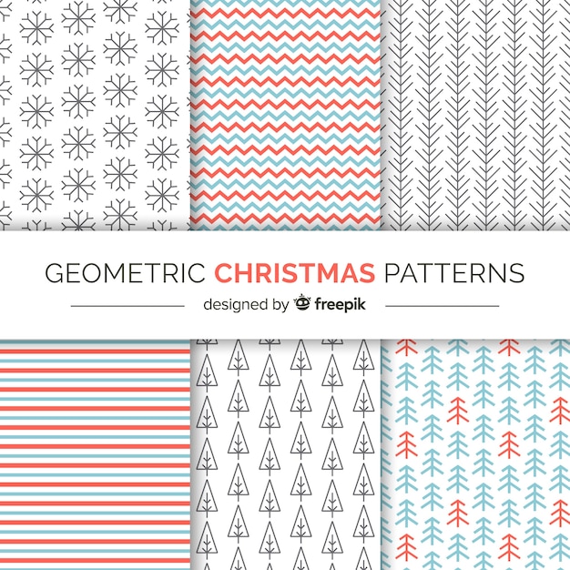 Free vector christmas geometric patterns