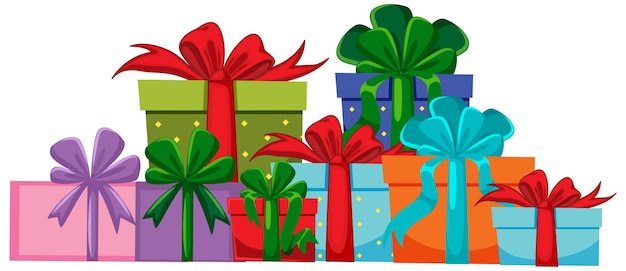 Free vector christmas gift boxes pile