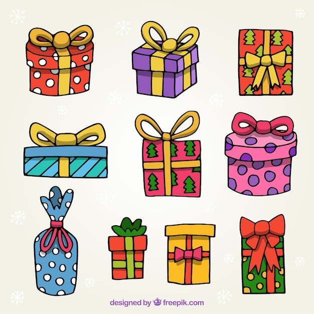 Free vector christmas gift boxes set